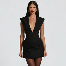 Load image into Gallery viewer, Women Clothing Winter Solid Color Waist Tight Slim Fit Elegant Sexy Sleeveless Sheath Dress