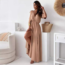 Load image into Gallery viewer, Women Clothing Solid Color Sexy Sling Half Sleeve Mid Length Dress