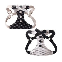 Load image into Gallery viewer, Polka Dot Bow Dog Harness and Leash Set Elegant Adjustable Puppy Vest
