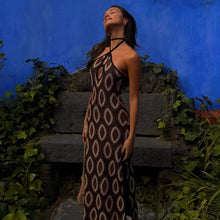 Load image into Gallery viewer, Hollow Out Cutout out Split Dress Beach Halter Backless Beach Bohemian Dress Long Evening Dress Women