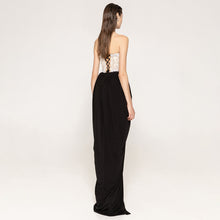 Load image into Gallery viewer, Sexy Women Lace Bead Strapless Dress High Elastic Split Long Dress