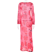 Load image into Gallery viewer, Sexy See through Mesh Floral Print Dress Lazy Casual Wild Dress