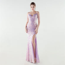 Load image into Gallery viewer, Heavy Industry Sequin Beaded Boning Corset Waist Tight Evening Dress