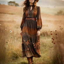 Load image into Gallery viewer, Fall Women Clothing Printed Casual Long Sleeve Maxi Dress