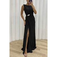 Load image into Gallery viewer, Pleated Split Casual Dress Sleeveless Dress Evening Dress Women