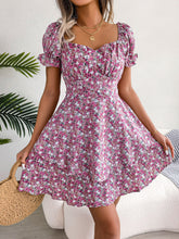 Load image into Gallery viewer, Spring Summer Elegant Floral Lace-up Waist-Controlled Large Hem Dress Women Clothing