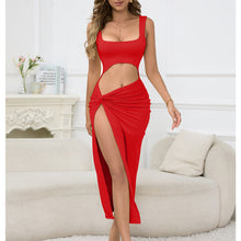 Load image into Gallery viewer, Women Clothing Maxi Dress Suspender Solid Color Hollow Out Cutout Out Cropped Sexy Dress