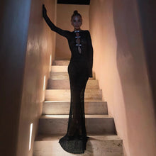 Load image into Gallery viewer, Hollow Out Cutout out Split Dress Beach Cover up Bohemian Dress Long Mopping Backless Fishtail Evening Dress