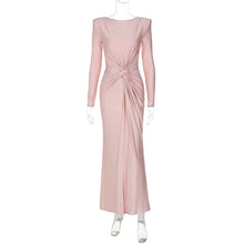 Load image into Gallery viewer, Women Evening Dress Autumn Slim Fit Round Neck Long Sleeves Dress