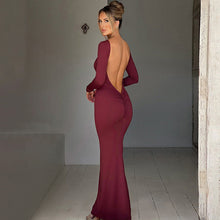 Load image into Gallery viewer, Slim Fit Long Sleeve Backless Sexy Hip Bag Dress