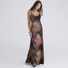 Load image into Gallery viewer, Spring Women Clothes Leopard Print Slim Street Long Tie Dress