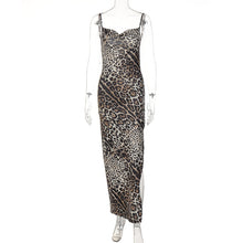 Load image into Gallery viewer, Women Clothing Summer Printed Sexy Backless Slit Strap Dress