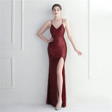 Load image into Gallery viewer, Nightclubs Dinner Ceremony Performance Evening Dress Crisscross