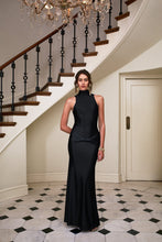 Load image into Gallery viewer, Spring Summer High Neck Sleeveless Tight Waist Pleating Twisted Sheath Long Fishtail Dress
