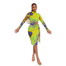 Load image into Gallery viewer, Women Clothing Sexy Mid Waist Printed Milk Silk Midi Dress