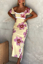 Load image into Gallery viewer, Spring Summer Linen Printing Dress Split Holiday Dress Dress Women