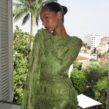 Load image into Gallery viewer, Fall Best Seller in Sexy Backless Hollow Out Cutout out See through Long Sleeve Slim Long Woolen Dress for Women