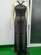 Load image into Gallery viewer, Sexy Halter Backless Retro Sequ Dress Women Clothing Evening Dress