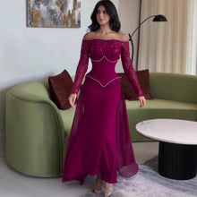 Load image into Gallery viewer, Fall Long Elegant Graceful Rhinestone Waist Tight Dress