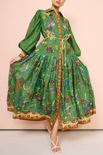 Load image into Gallery viewer, Autumn Printed Cardigan Printed Wide Hem Long Sleeve Dress for Women Amplified craft