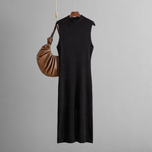Load image into Gallery viewer, Solid Color Slim Fit Stretch Knitted Sleeveless Vest Summer All Matching Sheath Dress