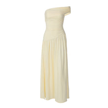 Load image into Gallery viewer, French Women Autumn Sexy Split Shoulder Tube Top Pleated Dress