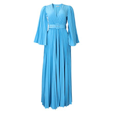 Load image into Gallery viewer, Women Clothing V neck Sexy Pleated Formal Swing Dress Maxi Dress