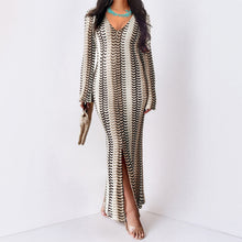 Load image into Gallery viewer, Vacation Elegant Long Sleeve Narrow Maxi Dress Women Clothing Autumn Winter