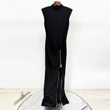 Load image into Gallery viewer, Sleeveless Zipper Split Stretch Maxi Dress Maxi Dress Gown
