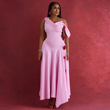 Load image into Gallery viewer, Women Clothing Summer Dignified Sense of Design off the Shoulder Mid Length Slim Strap Dress