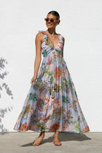 Load image into Gallery viewer, Summer Dress Same Printed V neck Large Swing Strap Dress Women