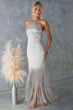 Load image into Gallery viewer, Summer Solid Color off Shoulder Tassel Skinny Sheath Dress Women