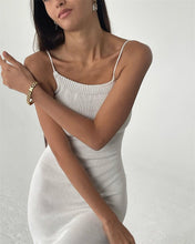 Load image into Gallery viewer, Mid Length Tight Knitted Dress Summer Sexy Slit Camisole Dress
