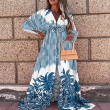 Load image into Gallery viewer, Women Clothing Spring Summer Casual Vacation V neck Printed Dress