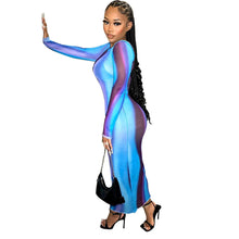 Load image into Gallery viewer, Sexy Women Mesh Perspective Long Sleeve Women Dress