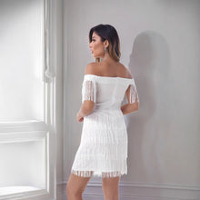 Load image into Gallery viewer, Tight Dress off Shoulder Tassel Tight