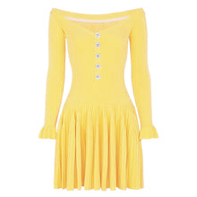 Load image into Gallery viewer, Autumn Long Sleeve off Shoulder off Shoulder Knitted All Matching Slim Fit Slimming Dress