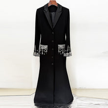 Load image into Gallery viewer, Heavy Industry Beads Diamond Tailored Collar Dress Dress Fishtail Dress