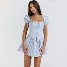 Load image into Gallery viewer, Women Clothing Bubble Sleeve Square Collar Dress Corset Princess Two Piece Sexy Dopamine Wear