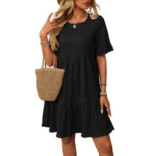 Load image into Gallery viewer, Spring Summer Women Clothing Loose Casual Short Sleeve Flowy Dress