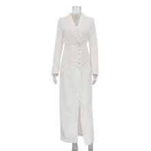 Load image into Gallery viewer, Spring Autumn Party Dress Women V neck Long Sleeve High Waist Split French Dress
