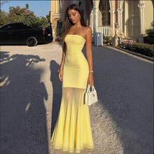 Load image into Gallery viewer, Tube Top Women Sleeveless Dress Sexy Internet Celebrity Mesh Hip Dress