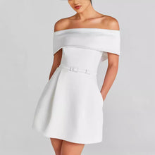 Load image into Gallery viewer, Spring Summer Waist Belt Off Shoulder Dress Casual Party Dress Dress Women