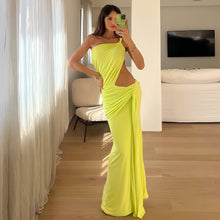 Load image into Gallery viewer, Summer Sexy One Shoulder Backless Tube Top Dress Arrival Women Pleated Dress