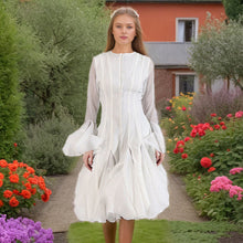 Load image into Gallery viewer, Spring Ruffles Design Waist Tight Slimming Flared Sleeves Dress Women