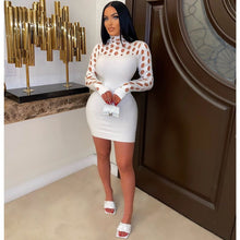 Load image into Gallery viewer, Women Clothing Sexy Knitted Dress Hollow Out Cutout Long Sleeve Tight Woolen Dress