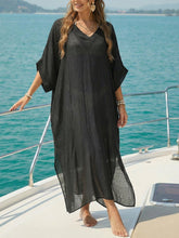 Load image into Gallery viewer, Women Beach Cover up Summer Women V neck Loose Casual Dress Split Mop Dress