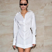 Load image into Gallery viewer, Polo Collar Shirt Dress Fall Winter A Swing for Women