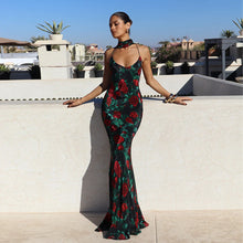 Load image into Gallery viewer, Spring Summer Sexy Dress Strap Backless Deep V Plunge Printed Sexy Slim Dress