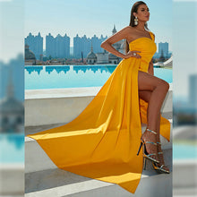 Load image into Gallery viewer, Summer Dress Women Sexy One Shoulder off Neck Ball Party Split Evening Dress